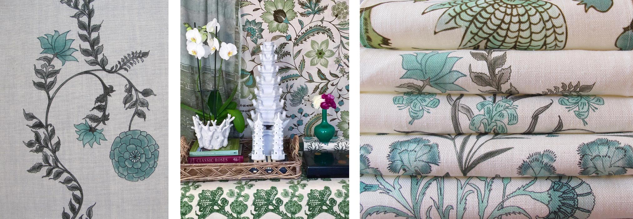 Botanica Trading fabrics are printed in England and Australia using a digital printing technology that is essentially waterless whilst offering a full range of colors.