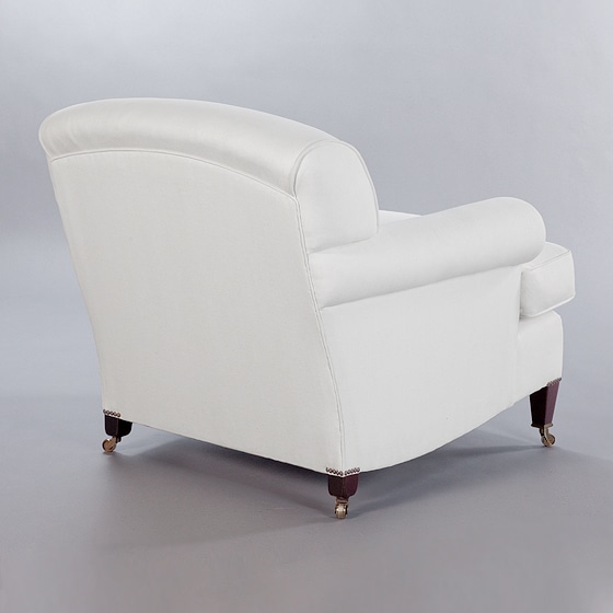 Short Sroll Arm Signature Chair. Monica James & Co. Miami Design District, South Florida. Local nation wide delivery.
