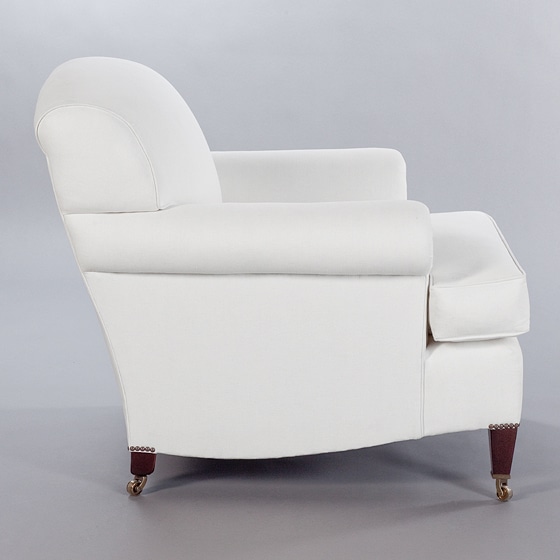 Short Scroll Arm Signature Chair. Monica James & Co. Miami Design District, South Florida. Local nation wide delivery.