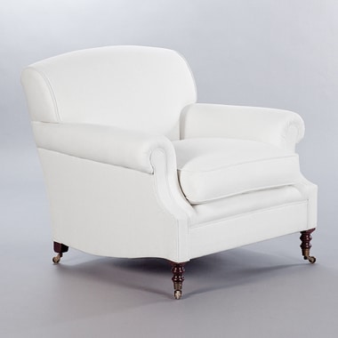 Laid Back Scroll Arm Signature Chair. Monica James & Co. Miami Design District, South Florida. Local nation wide delivery.