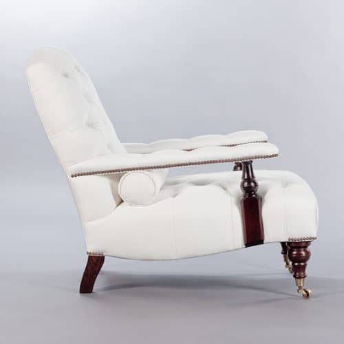 Edwardian Chair (Buttoned). Monica James & Co. Miami Design District, South Florida. Local nation wide delivery.