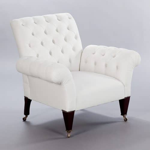 Butterfly Chair with Ruching (Buttoned). Monica James & Co. Miami Design District, South Florida. Local nation wide delivery.