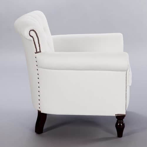 Scaled Up Library Buttoned Chair. Monica James & Co. Miami Design District, South Florida. Local nation wide delivery.