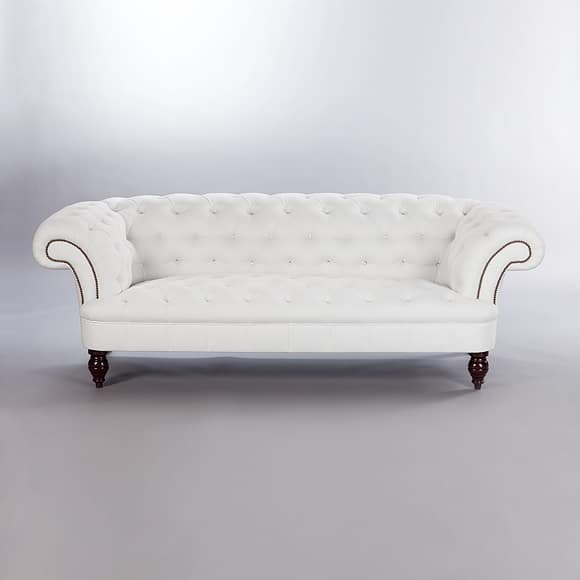 Buttoned Chesterfield Sofa. Monica James & Co. Miami Design District, South Florida. Local nation wide delivery.
