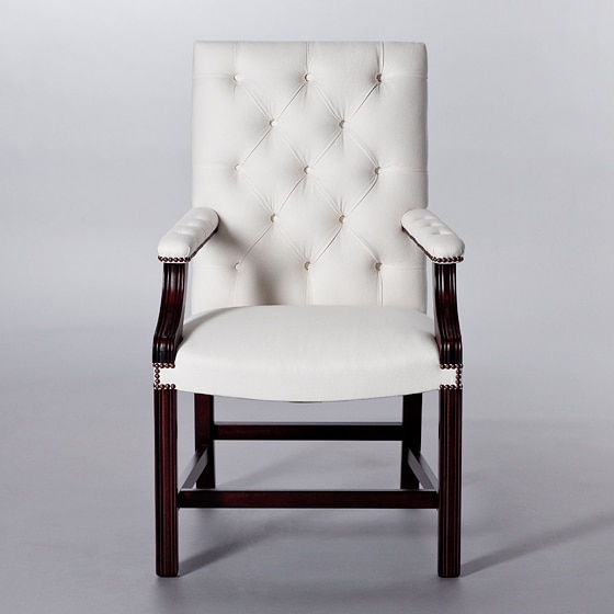 Gainsborough Carver Chair (Buttoned). Monica James & Co. Miami Design District, South Florida. Local nation wide delivery.