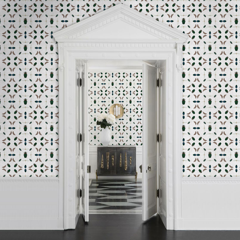 Jennifer Shorto Emeralds Wallpaper | Monica James & Co | Miami Design District