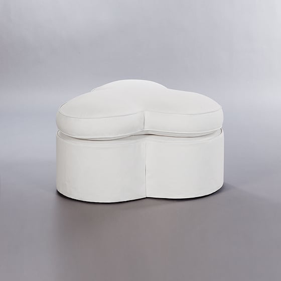 Cloverleaf Pouffe. Monica James & Co. Miami Design District, South Florida. Local nation wide delivery.