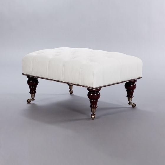 Edwardian Stool (Buttoned). Monica James & Co. Miami Design District, South Florida. Local nation wide delivery.