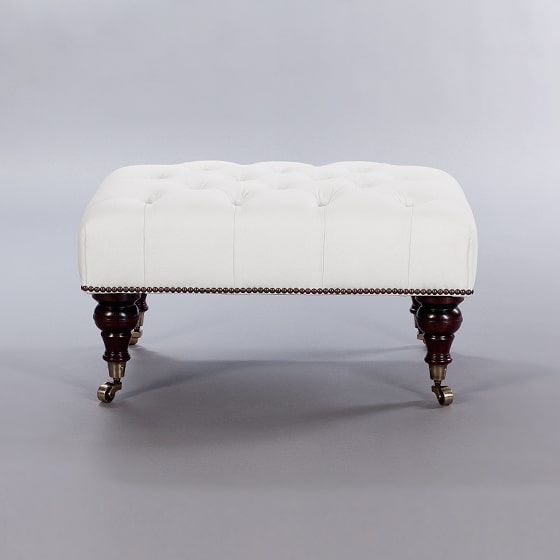 Edwardian Stool (Buttoned). Monica James & Co. Miami Design District, South Florida. Local nation wide delivery.