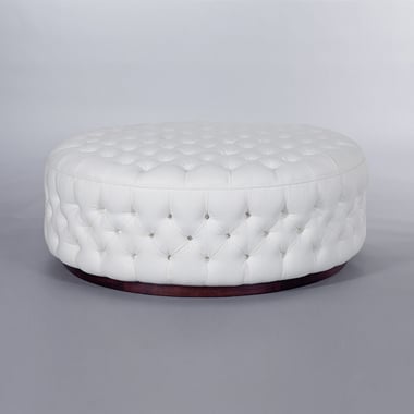 Soho Buttoned Drum Coffee Table. Monica James & Co. Miami Design District, South Florida. Local nation wide delivery.