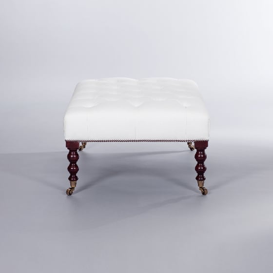 Signature Stool (Buttoned). Monica James & Co. Miami Design District, South Florida. Local nation wide delivery.