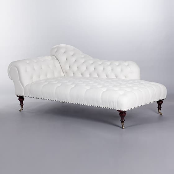 Elphinstone Chaise (Buttoned). Monica James & Co. Miami Design District, South Florida. Local nation wide delivery.