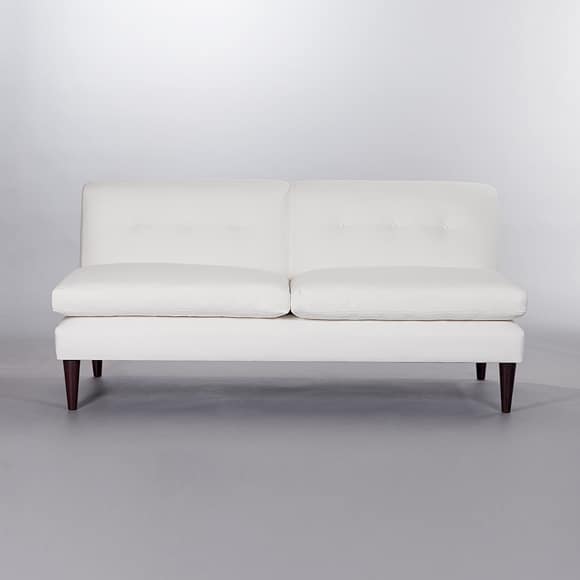 Brompton Fixed Back Armless Sofa. Monica James & Co. Miami Design District, South Florida. Local nation wide delivery.