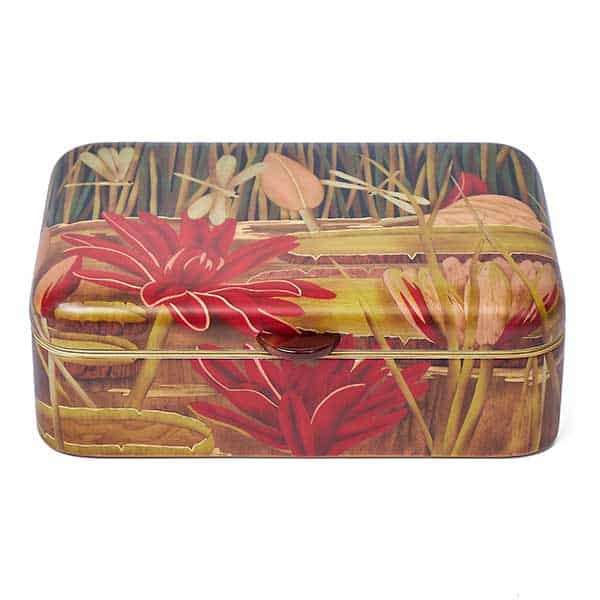 Marquetry Red Water Lily Flower Box