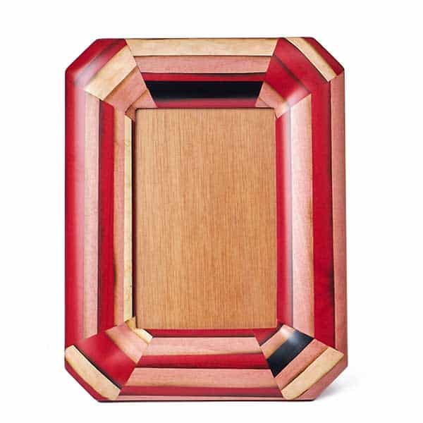 Marquetry Red Geometric Picture Frame