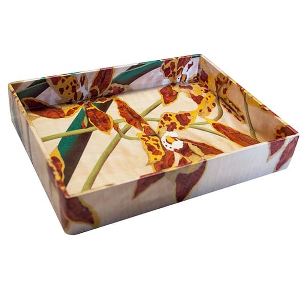 Marquetry Red Orchid Vide Poche