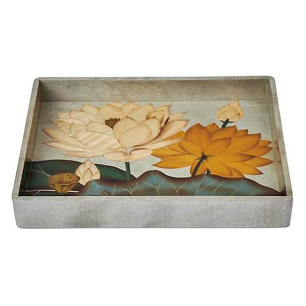 Marquetry Lotus Flowers Vide Poche