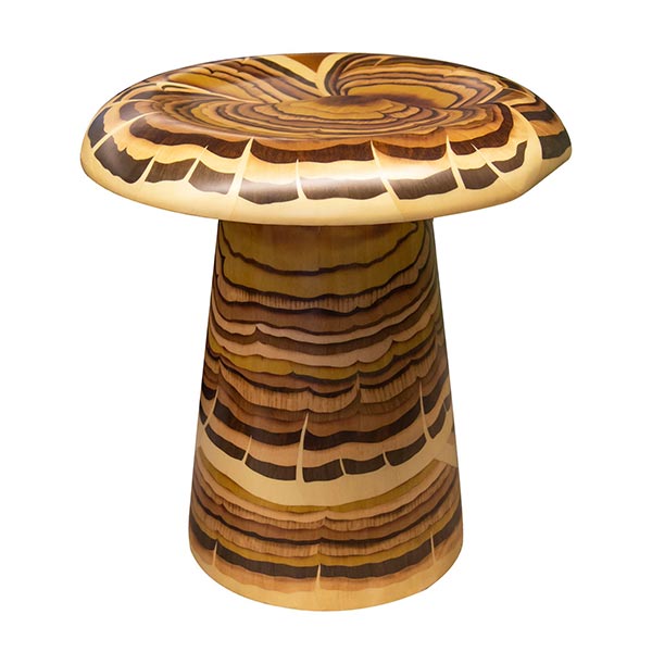 Marquetry Brown Mushroom Stool